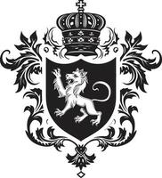chevaleresque symbole noir icône fleuri héraldique vecteur emblème
