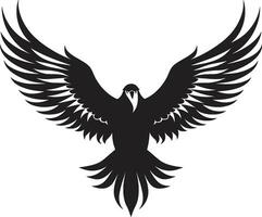 noble rapace emblème noir vecteur conception féroce aviaire la souveraineté Aigle icône