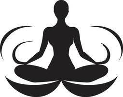 gracieux mise à la terre yoga femme logo conception vecteur