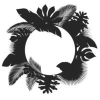 silhouette rond tropical feuilles, adapté pour la nature concept, été et vacances, vecteur illustration