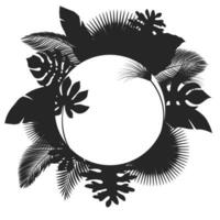 silhouette rond tropical feuilles, adapté pour la nature concept, été et vacances, vecteur illustration