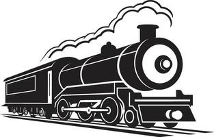 ancien locomotion noir icône vieux temps rail système vecteur noir conception