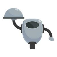 un roue robot serveur icône dessin animé vecteur. pièce serveur vecteur