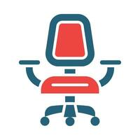 chaise glyphe deux Couleur icône conception vecteur