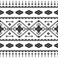 originaire de mexicain sans couture ethnique modèle. populaire abstrait motif. tribal décoration style. noir et blanc couleur. conception pour rideau, textile, emballage, tissu, vêtements, patchwork, batique, texture, ikat. vecteur