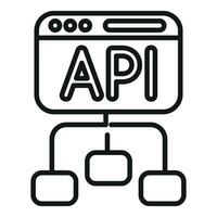 api schème équipement hébergement icône contour vecteur. code construire équipe vecteur