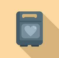 sécurité défibrillateur icône plat vecteur. cardiaque attaque problème vecteur