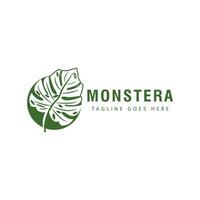 monstera logo vecteur modèle symbole conception