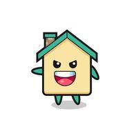 caricature de la maison avec une pose très excitée vecteur