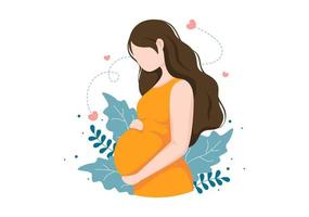 illustration vectorielle de femme enceinte fond vecteur