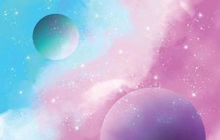 galaxie pastel aquarelle vecteur