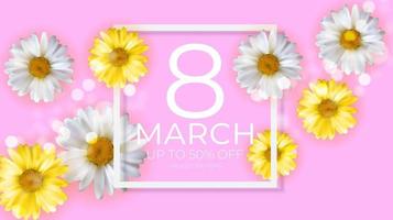 affiche carte de voeux de la journée internationale de la femme heureuse du 8 mars vecteur