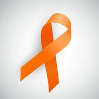 ruban orange un symbole médical de la leucémie. illustration vectorielle vecteur