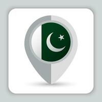 Pakistan drapeau épingle carte icône vecteur