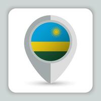 Rwanda drapeau épingle carte icône vecteur