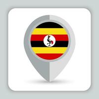 Ouganda drapeau épingle carte icône vecteur