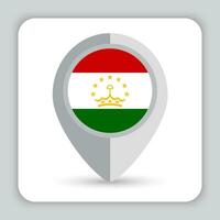 le tadjikistan drapeau épingle carte icône vecteur