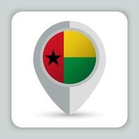 Guinée Bissau drapeau épingle carte icône vecteur