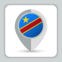 démocratique république de le Congo drapeau épingle carte icône vecteur
