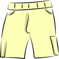 clipart de une vitrine de couleur jaune pantalonsshorts vecteur ou Couleur illustration