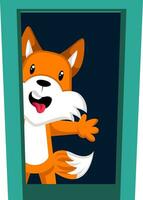 Happy fox, illustration, vecteur sur fond blanc.