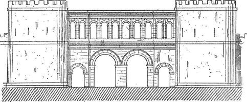 le porte de saône-et-loire ancien gravure vecteur