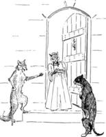 renard le Renard tibert le chat, ancien illustration vecteur