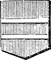 bouclier montrant barillet est souvent utilisé à décris double barres, ancien gravure. vecteur