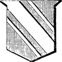 bouclier montrant cotice est un troisième Moins que le jarretière et le coude, ancien gravure. vecteur