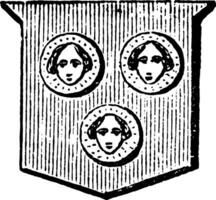 besants figuré sont représenté avec une Humain affronter, ancien gravure. vecteur