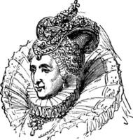 Elizabeth je de Angleterre, ancien illustration vecteur