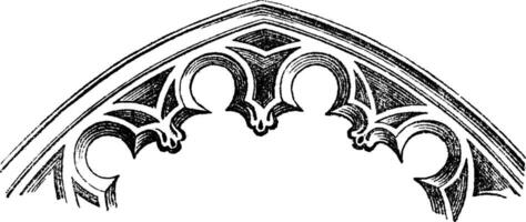 fr intrados - arches coupé à ce jour xv siècle, ancien gravure. vecteur