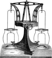 demi-précision équilibre, ancien gravure vecteur