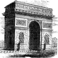 triomphal cambre ou arc de triompher, Paris, France. ancien gravure. vecteur
