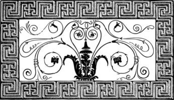 détail de un ancien romain mosaïque avec feuilleté conception et volutes vecteur