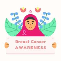 illustration vectorielle de bannière de sensibilisation au cancer du sein vecteur