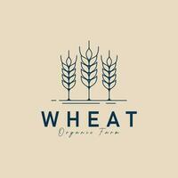agriculture blé ligne art minimaliste logo ,icône modèle vecteur illustration conception