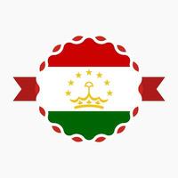 Créatif le tadjikistan drapeau emblème badge vecteur