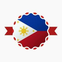 Créatif philippines drapeau emblème badge vecteur
