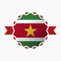 Créatif suriname drapeau emblème badge vecteur