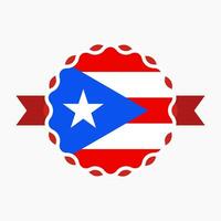 Créatif puerto rico drapeau emblème badge vecteur