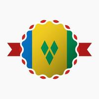 Créatif Saint Vincent et le grenadines drapeau emblème badge vecteur