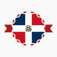 Créatif dominicain république drapeau emblème badge vecteur