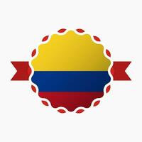 Créatif Colombie drapeau emblème badge vecteur