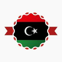 Créatif Libye drapeau emblème badge vecteur
