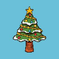 pixel art dessin animé Noël arbre personnage illustration Jeu style vecteur