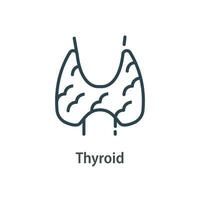 thyroïde glandes concept, humain interne orgue, vecteur ligne icône