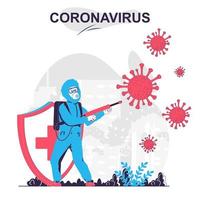 concept de dessin animé isolé de coronavirus. vecteur