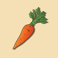 carotte avec feuilles vecteur. carotte vecteur illustration gratuit télécharger.