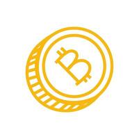 bitcoin pièce de monnaie Facile icône dans Jaune or couleur. pour nouvelles et sites Internet vecteur